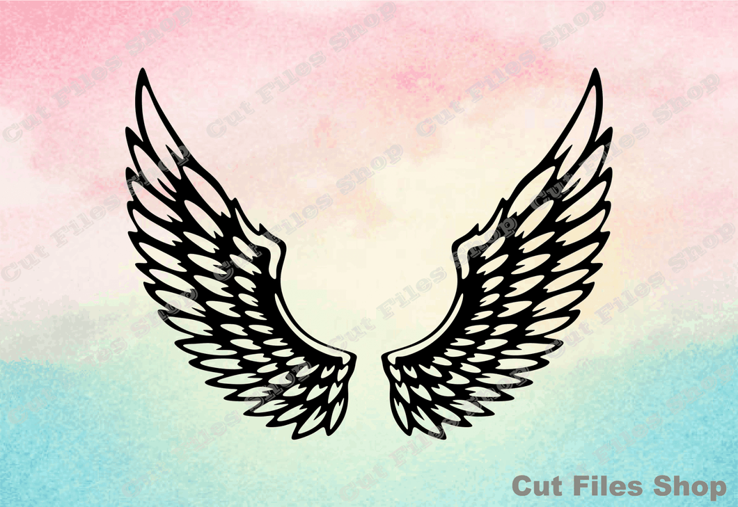 Angel wings svg, wings svg, svg bundle, love svg, file laser cut, files for web design, cnc dxf, cnc vector files, laser cutting files - Cut Files Shop