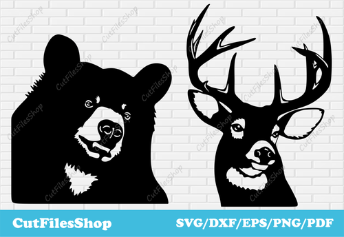 Animals dxf svg files for cricut, silhouette cameo, cnc laser/plasma/water jet cutting - Cut Files Shop