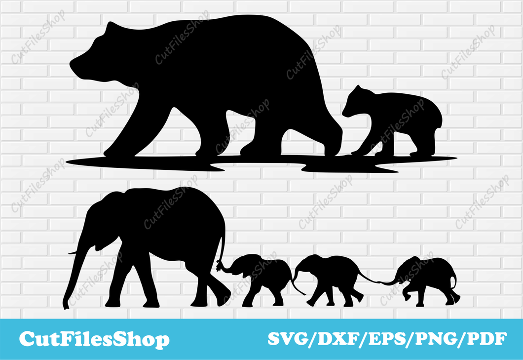 Animals vector images, clip art dxf animals, dxf files for laser cutting download, SVG for cricut - Cut Files Shop