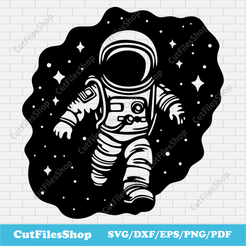 Astronaut svg for Cricut, Dxf for Laser cut, CNC cutting files, Silhouette stencil dxf, Craft machine files, Svg for Sublimation - Cut Files Shop