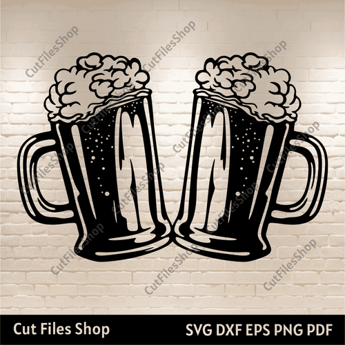 Beer Mugs Svg, Beer Mugs cutting files, Svg for Cricut, Dxf for Laserc cut, CNC router files - Cut Files Shop