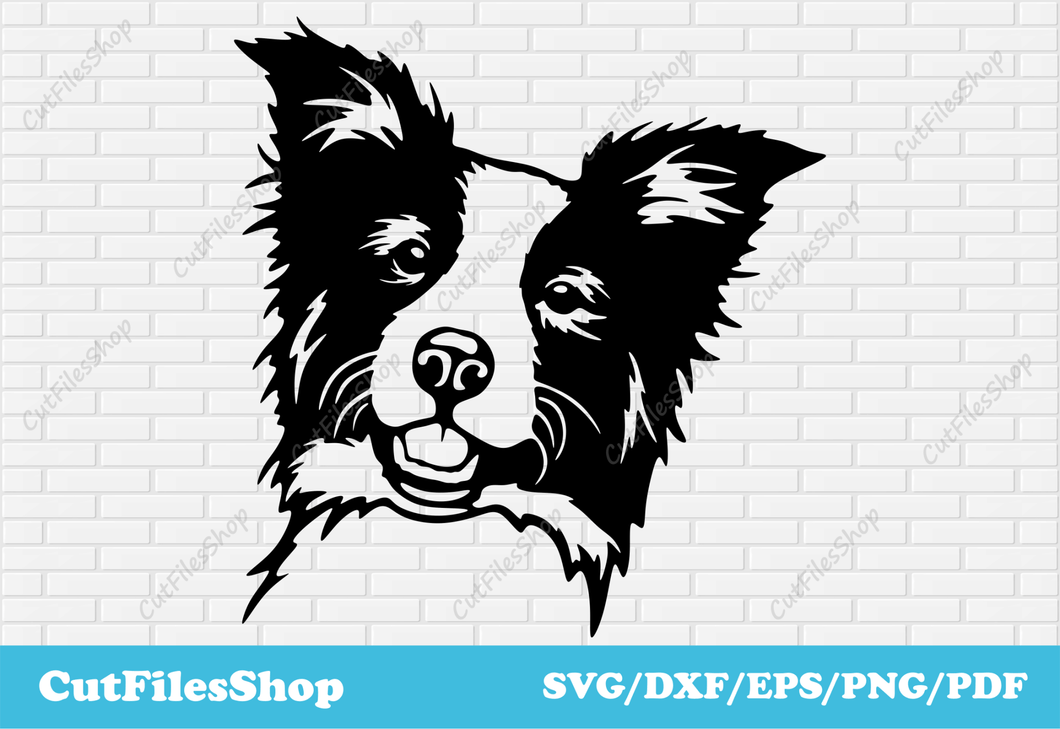 Border Collie svg for Cricut, Dxf for CNC laser cutting, Stickers making, Silhouette cameo files - Cut Files Shop