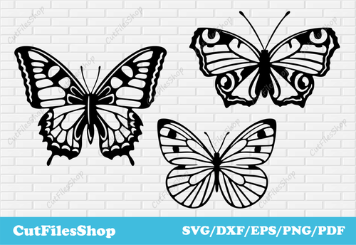 Butterflies svg files for cricut, Clip art svg, Dxf for laser cutting, T - shirt designs, DXF for CNC - Cut Files Shop