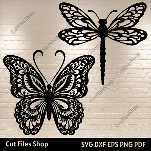 Butterfly Svg, Dragonfly Svg, Cricut imges svg, Dxf butterfly for Laser cut, Scanncut svg files - Cut Files Shop