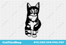 Load image into Gallery viewer, Cat svg for cricut, Cat decor making, Dxf for laser cut, Vinyl cutting, Stickers making - Cut Files Shop
