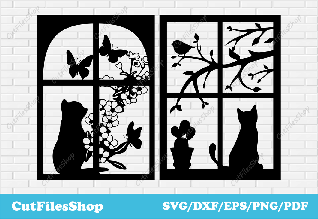Cat svg images, cat dxf files for laser cutting, pets svg for cricut, pets cut files - Cut Files Shop