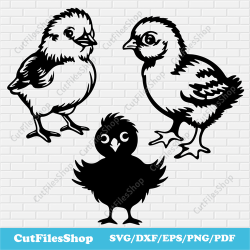 Chick svg, Cricut Projects, Dxf for laser cut, Cute Chickens for Cricut, Silhouette designs, Svg for Sublimation - Cut Files Shop