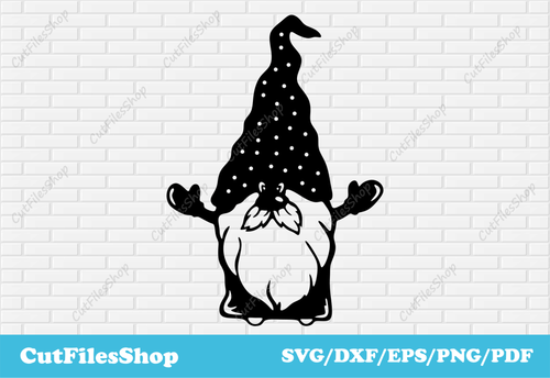 Christmas gnome SVG for cricut, DXF gnome for laser cut, Cute Gnome SVG, Sticker making - Cut Files Shop