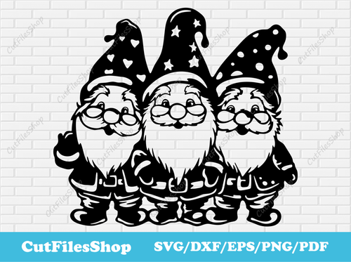 Christmas gnomes Svg for Cricut, Christmas Cut files, Clip Art for T - shirt, Christmas Gnomes Dxf for Laser cut - Cut Files Shop