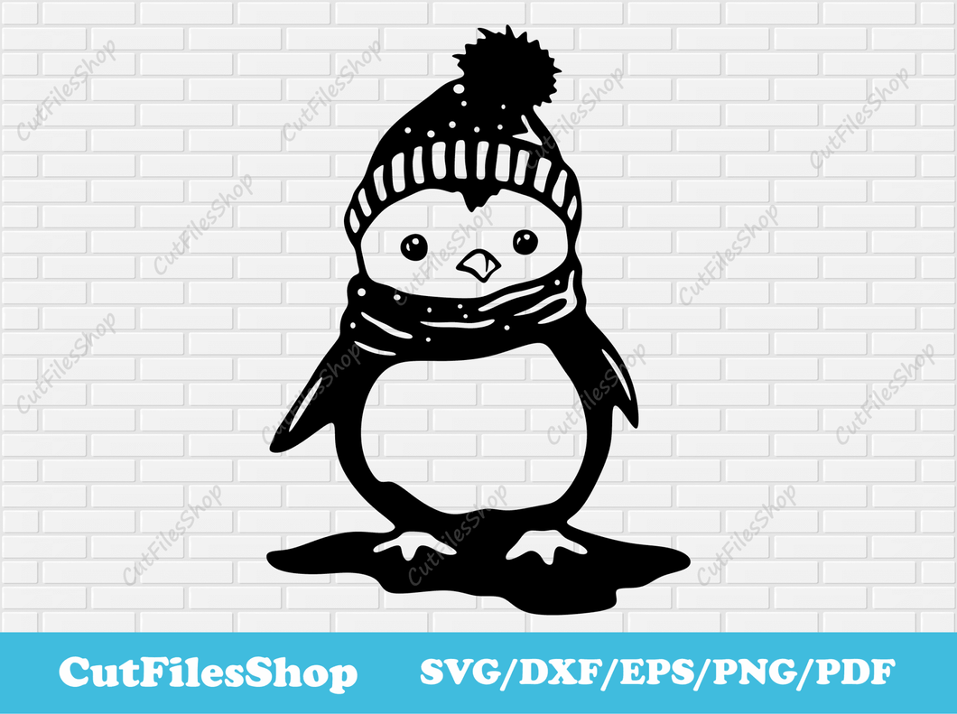 Christmas penguin svg for cricut, Svg files for Scrapbooking, Christmas cutting files, Christmas cute animals svg - Cut Files Shop