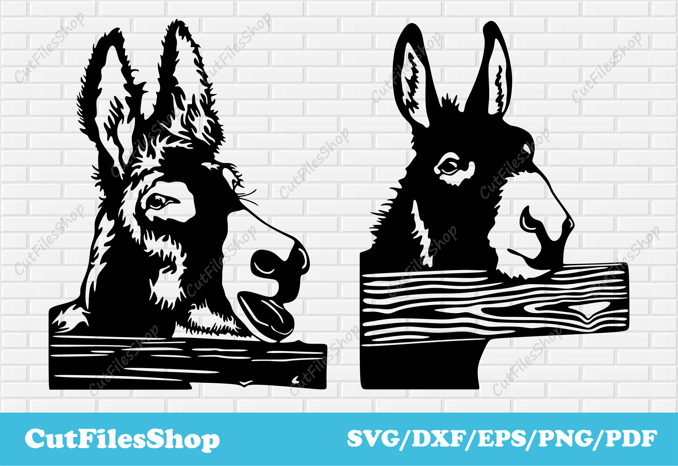 Donkey vector images, dxf for cnc laser cut, funny animals svg, donkey ...