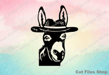 Load image into Gallery viewer, Donkey for cricut, digital files, svg sticker, cut files for cricut, dxf for laser, donkey dxf files, cute animals for cricut, peeking animals dxf, peeking animals svg for cricut, farm life dxf, farm animals dxf, farm dxf
