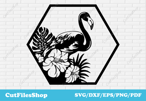 Flamingo svg files, flowers svg, Laser engrave images, dxf for laser cutting, cricut files, t-shirt svg, birds svg, summer svg files, summer decor dxf