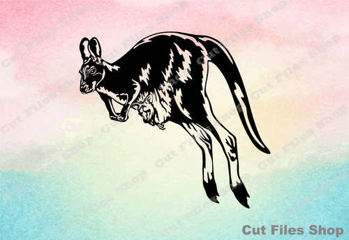 Kangaroo svg, animal for cricut, animal cut file, dxf for laser, svg for cricut - Cut files shop