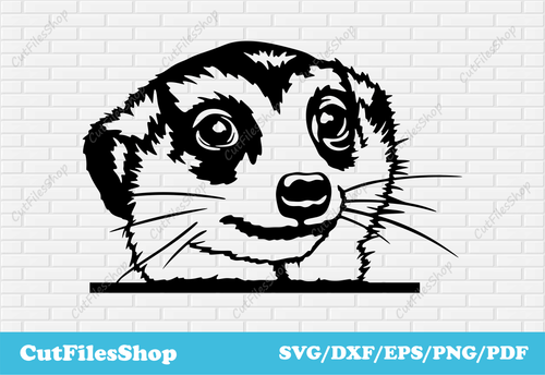 Meerkar peeking svg, dxf images for laser cut, vinyl decal clipart svg, Plasma cutting files, cute animals scenes dxf, animals scenes dxf, meerkar svg, meerkar dxf, scene dxf files, dxf for milling, dxf for decor making, plasma cut files