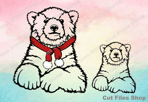 Polar bear, bear for cricut, tshirt png, svg cuts, svg files for cricut, dxf for laser, cricut svg files