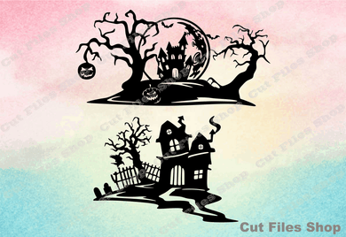 Scary houses svg, Halloween clip art, Halloween cricut, Halloween svg, spooky buildings, halloween cricut, funny halloween, svg downloads, dxf dawnloads, vectors downloads